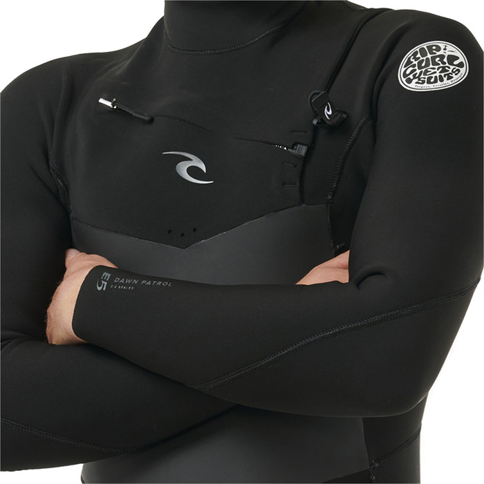 2024 Rip Curl Mens Dawn Patrol 3/2mm Chest Zip Wetsuit 158MFS - Black